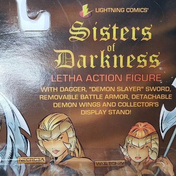 NEW Vintage 90s Sisters of Darkness Platinum Letha Action Figure Skybolt Toyz - Picture 4 of 8